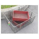 3 pc Basket Lot. Wire basket 18x24x10" high, 2