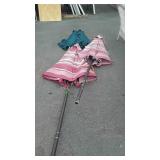 Four Outdoor Table Umbrellas, 2 each match, but