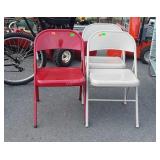 3 metal folding chairs