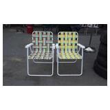 Two Folding webbing seating Lawn chairs, good