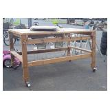 Pine 2x4 board made Work Shop Table, on nice set