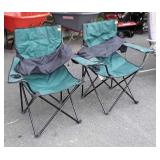 Pair of green Folding Camping Chairs in good