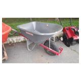 True Temper poly tub wheelbarrow, hole in bottom