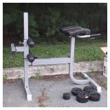 Weight bench and 5 pounds and 1.25 pound