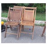 3 wooden folding chairs, in nice condition here