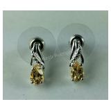 Sterling Brazilian citrine 6x4mm pear cut .70ct