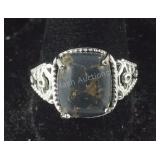 Size 10 Mojave black turquoise 5.50ct solitaire