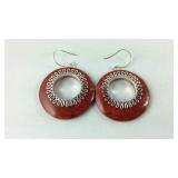Sterling sponge coral earrings