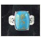 Size 7 Mojave blue turquoise 7ct platinum bond
