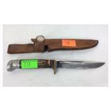 Knife with case marked Western S-H48A USA