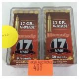 Ammo, Hornady 17HMR 17gr V-Max - full boxes 100
