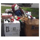Skid of Christmas decorations, two Elf on the