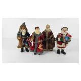 Holiday Santas, four Clothtique and similar Santa
