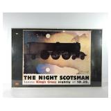 The Night Scotsman train poster, framed under