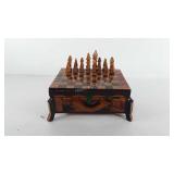 Wooden chess set, includes 17 white and 15 black