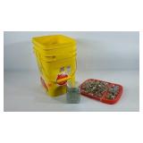 Group of decorative baubles,  mostly clear and