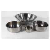 Stainless mixing bowls, from 4" to 16"