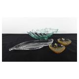 Glassware, includes two depression glass amber