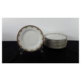 Dinnerware, set of ten Limoges plates, Burley &