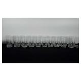 Glass tumbler set. 10 short and 12 tall.