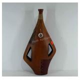 Wooden tribal decor vase, 26" tall