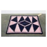 Handmade hook rug by Madeline Maust, nice bright