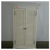 Laminate storage cabinet, 58" tall, louvered