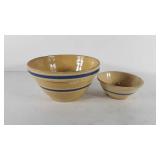 Pottery mixing bowls, includes one 6.5" and one