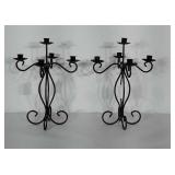 Wrought Iron candelabra set. Each holds 5 candles