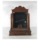 Dresser shaving mirror stand with single drawer