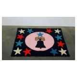 Handmade hook rug by Madeline Maust, nice bright