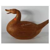 Large wooden decoy duck, 16" x 22"