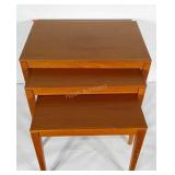 Modern Bent Silberg Teak nesting tables, made in