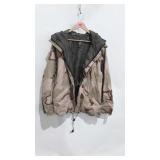 Desert camo windbreaker jacket, reverses to