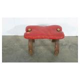 Camel saddle stool, 14" tall