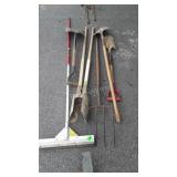5 long handle tools: post hole diggers, sq
