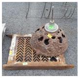 Two pc Early Iron decor lot