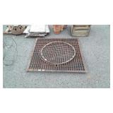Old Iron Floor Grate, some breakage, 34x34" with
