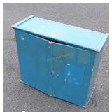 Blue painted wooden Wall Cabinet, nice small barn