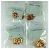 Four pairs of redskin earrings