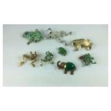 Brooches, frog and elephant theme one is Sterling