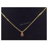 18in ruby stone Goldtone necklace