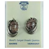 Earrings, rock of ages granite quarries clip on