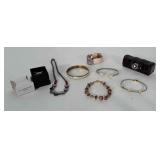 Costume jewelry lot: bracelets, jeweled Dolphin