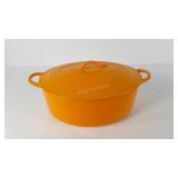 Le Creuset orange enamel over cast iron 14" with