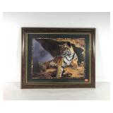 Home Interiors Tiger print, framed and matted,