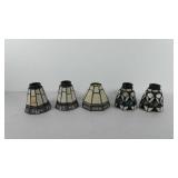 Five stained glass lamp shades, 5"