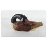 Wooden decoy duck, 11"