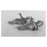 Two pewter duck wall hanging decor, 11.5"