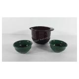 Longaberger pottery, includes two small bowls and
